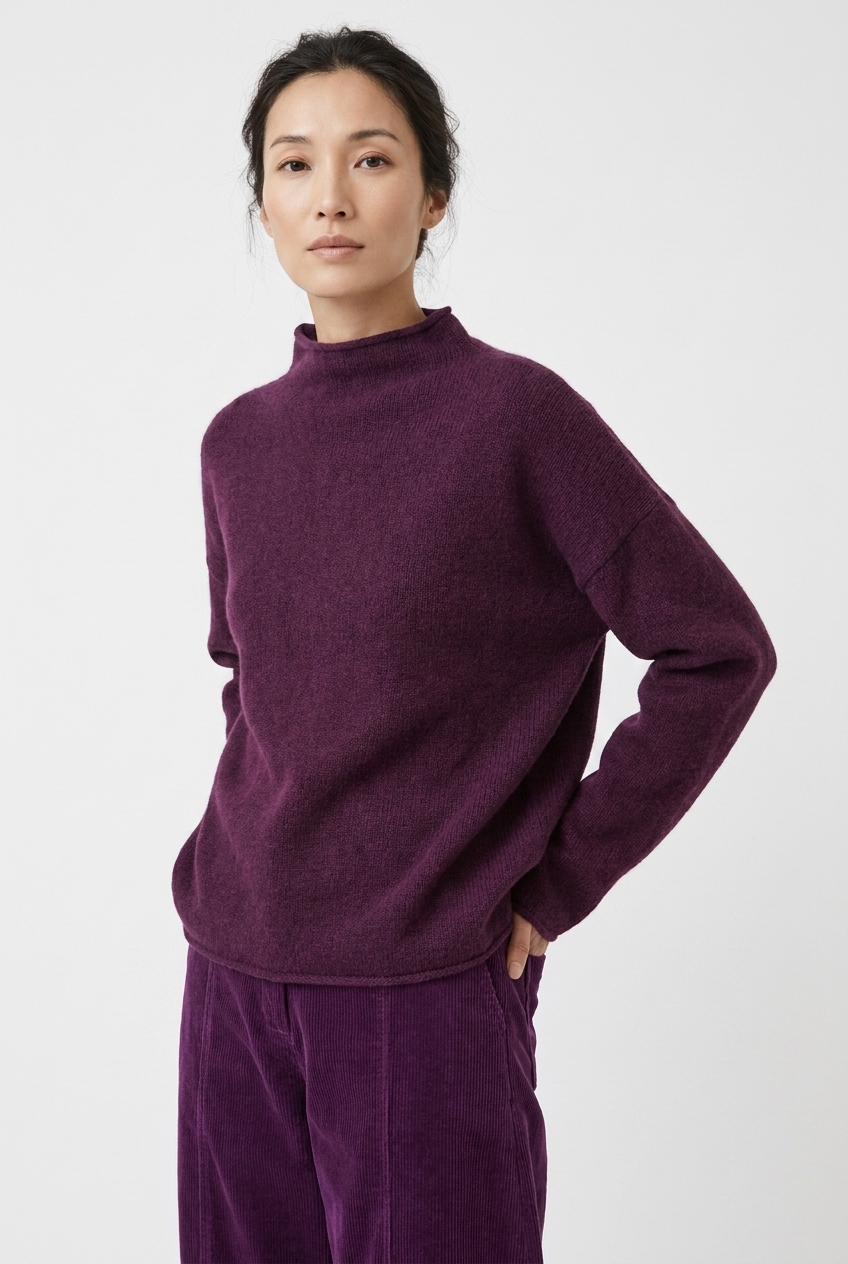 Pullover 6701 370AMETHYST Brushed Melange Alpaca Blend