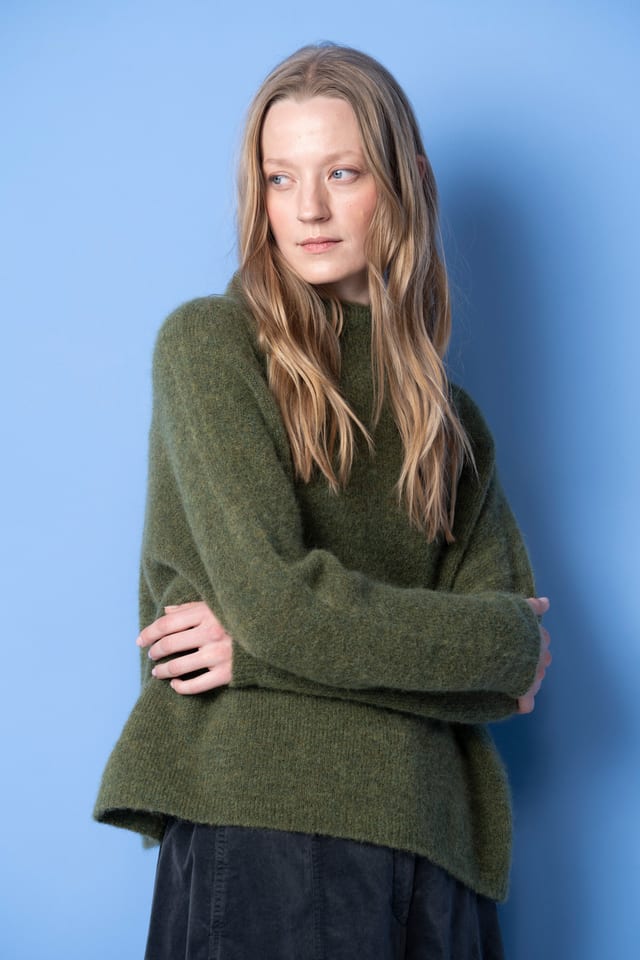 Pullover 6701 - Počesaná melanžová směs alpaky - 750MEADOW - 10260710701