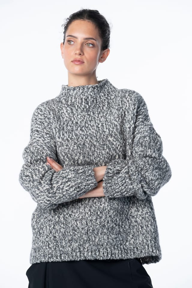 Pullover 6702 - Virgin wool alpaca blend - 990BLACK - 10260710702