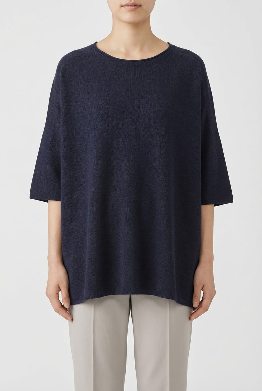 Pullover 6705 - Pure merino wool - 490NAVY - 10260710705