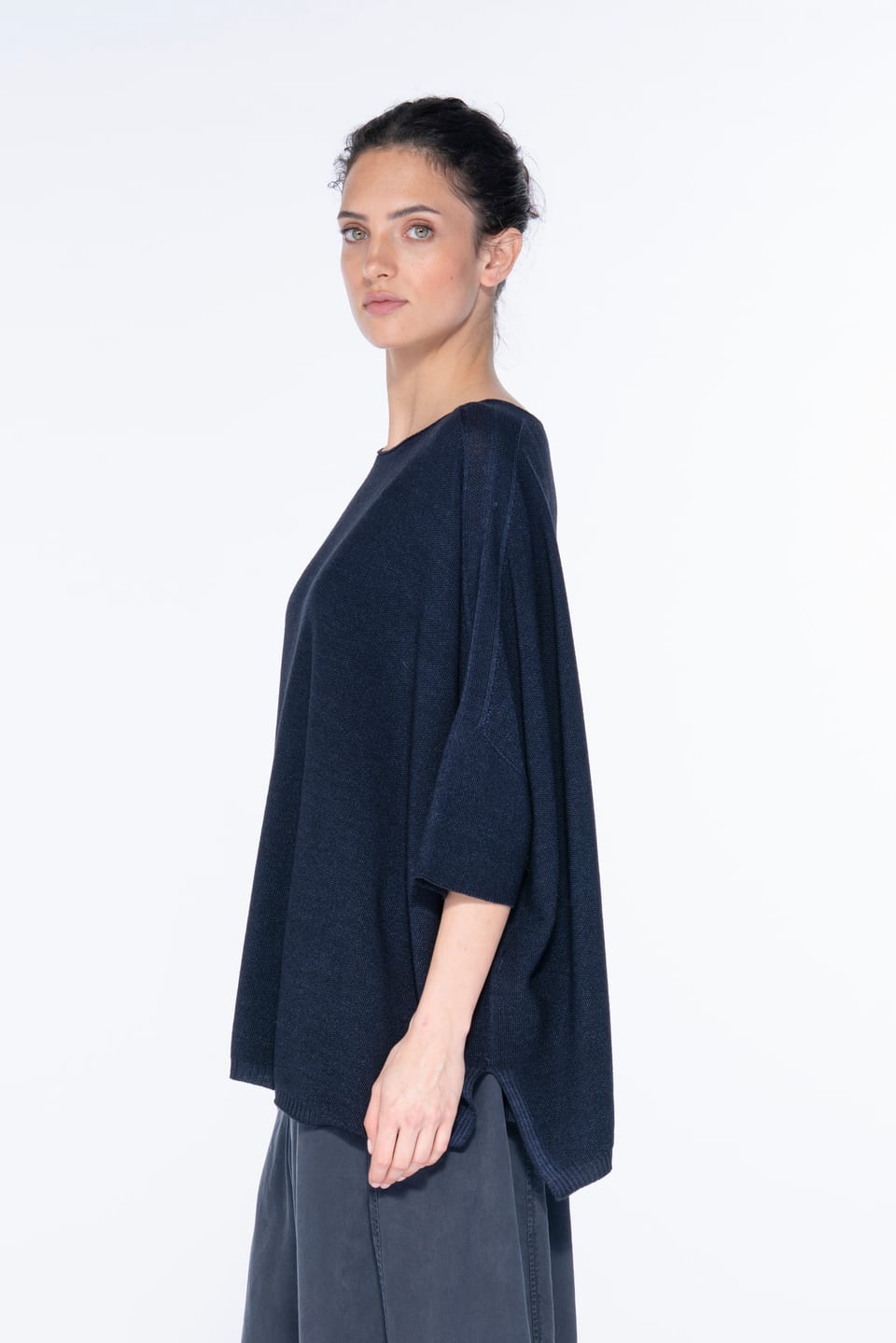 Pullover 6705 - Pure merino wool - 490NAVY - 10260710705