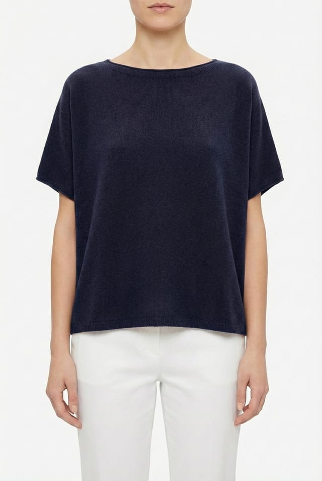 Pullover 6706 - Pure merino wool - 490NAVY - 10260710706