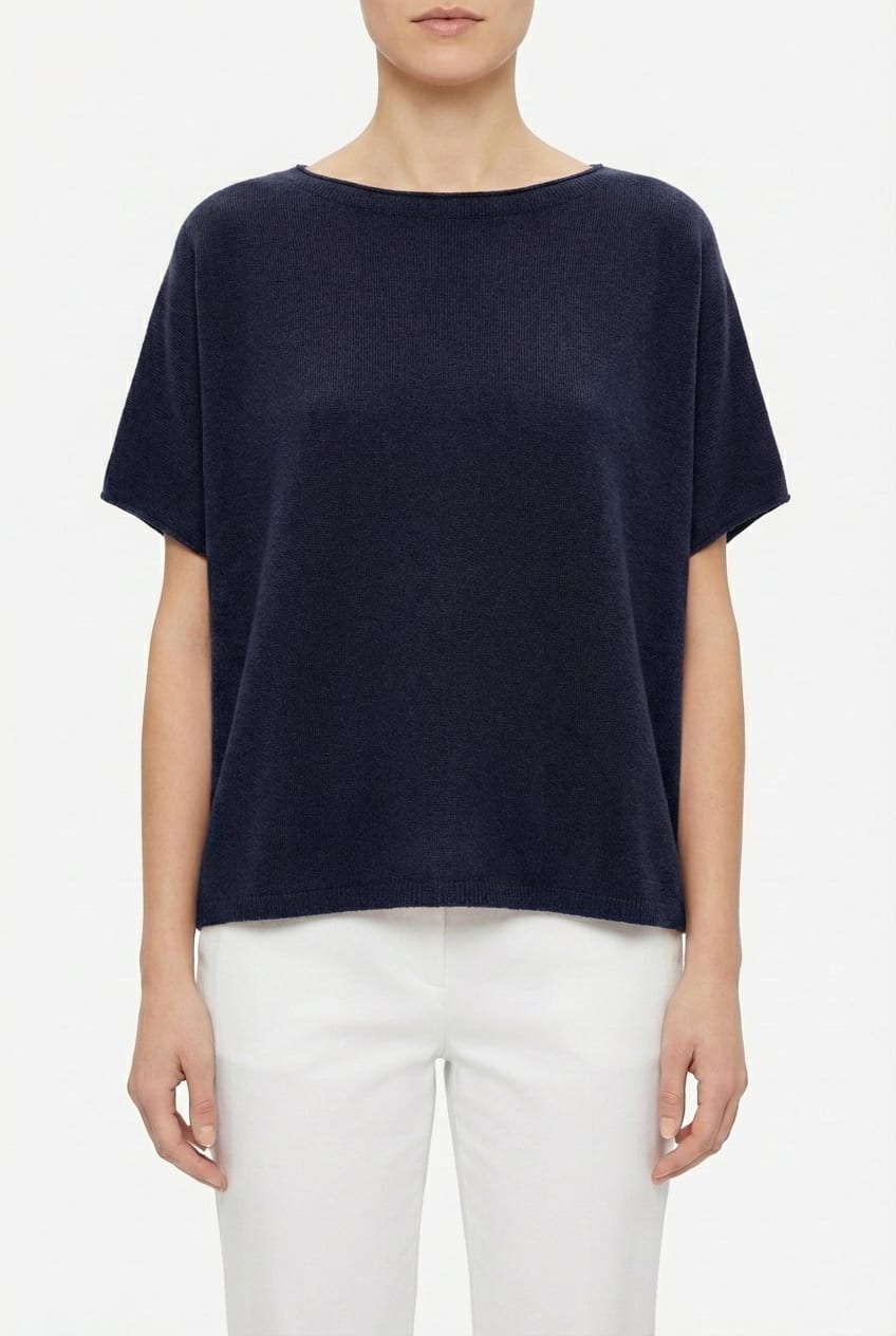 Pullover 6706 - Pure merino wool - 490NAVY - 10260710706