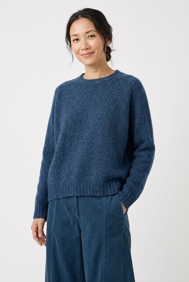 Pullover 6709 - Merinowol-katoenmix - 580TEAL - 10260710709