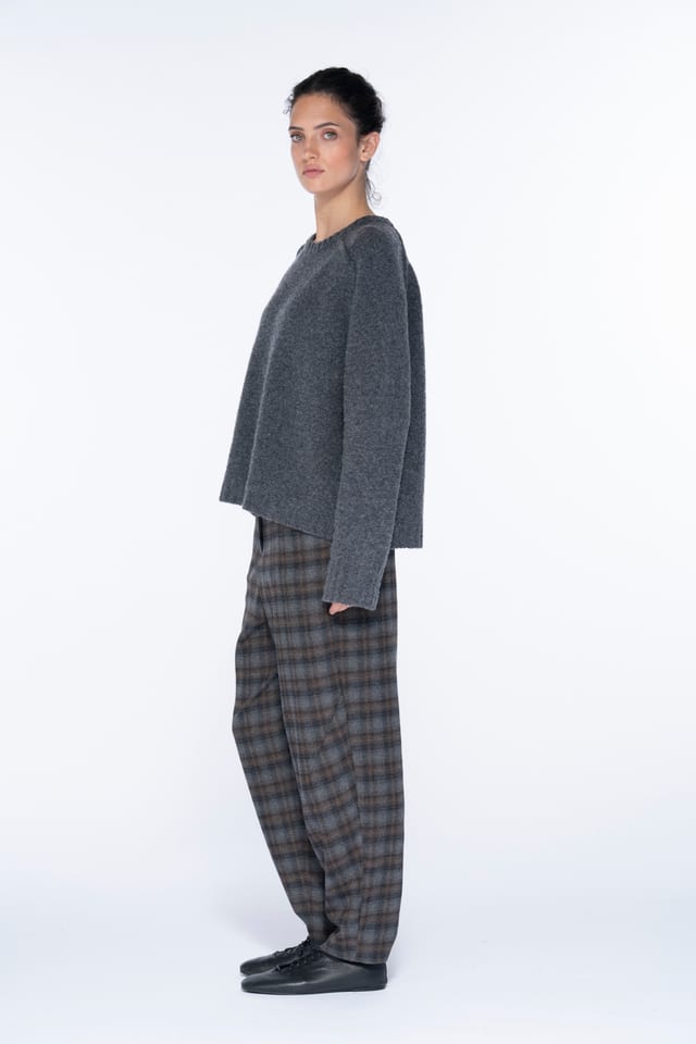 Pullover 6709 - Bouclé made from a merino and cotton blend - 980GRAPHITE - 10260710709