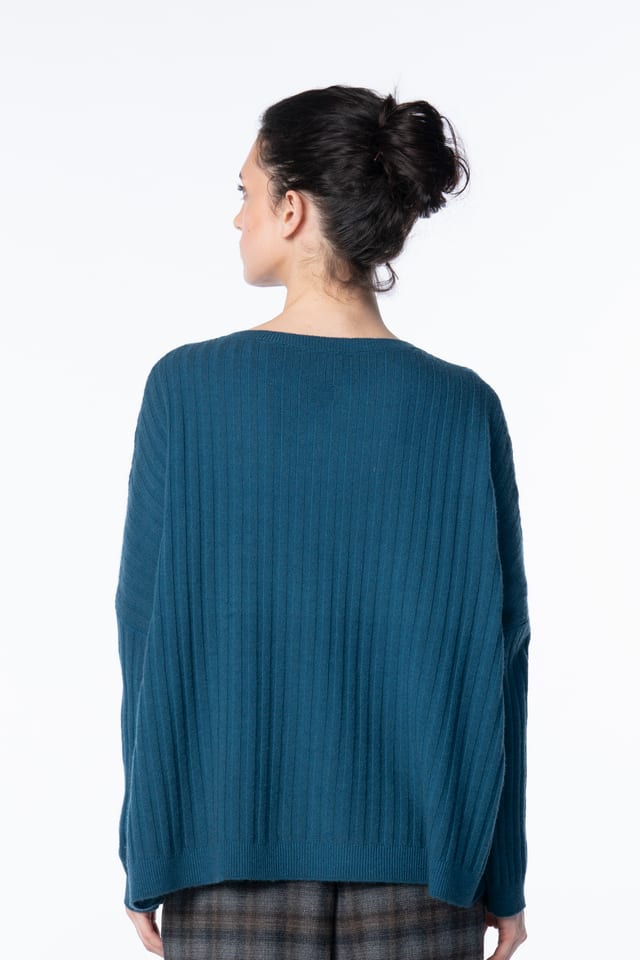 Pullover 6711 - Pure merino wool - 580TEAL - 10260710711