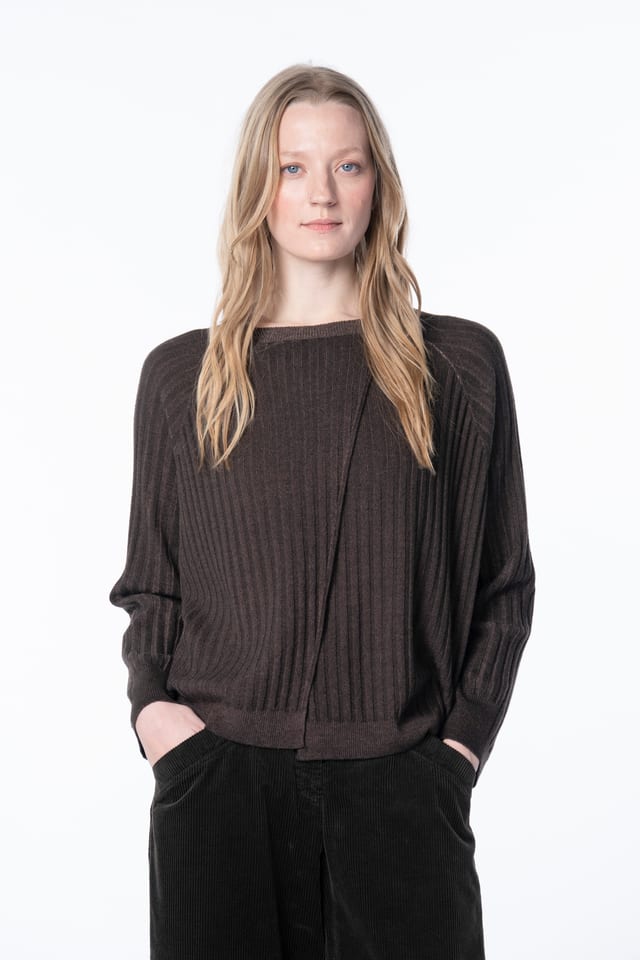 Pullover 6712 - Pure merino wool - 890CHOCO - 10260710712
