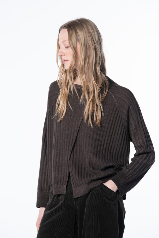 Pullover 6712 - Pure merino wool - 890CHOCO - 10260710712