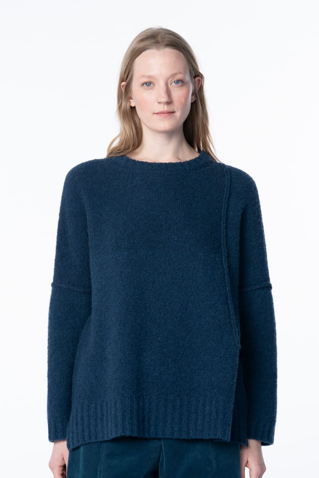 Pullover 6713 - Bouclé en mélange de mérinos et de coton - 580TEAL - 10260710713