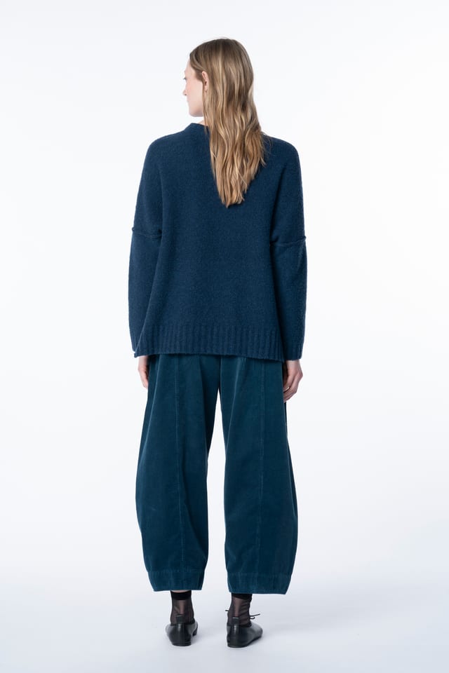 Pullover 6713 - Bouclé en mélange de mérinos et de coton - 580TEAL - 10260710713