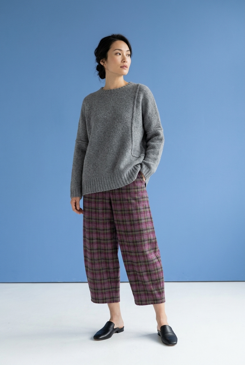 Pullover 6713 980GRAPHITE Bouclé made from a merino and cotton blend