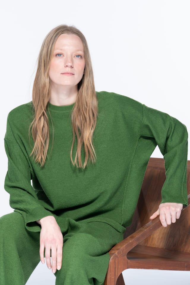 Pullover 6715 - 100% merino vlna - 660GREEN - 10260710715