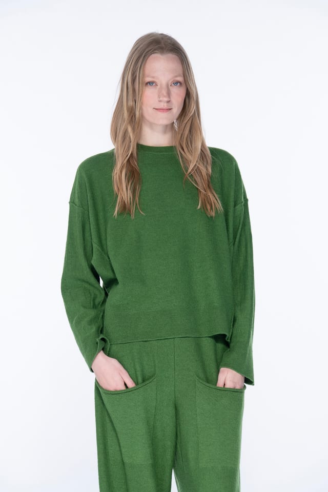 Pullover 6715 - Merinowol - 660GREEN - 10260710715