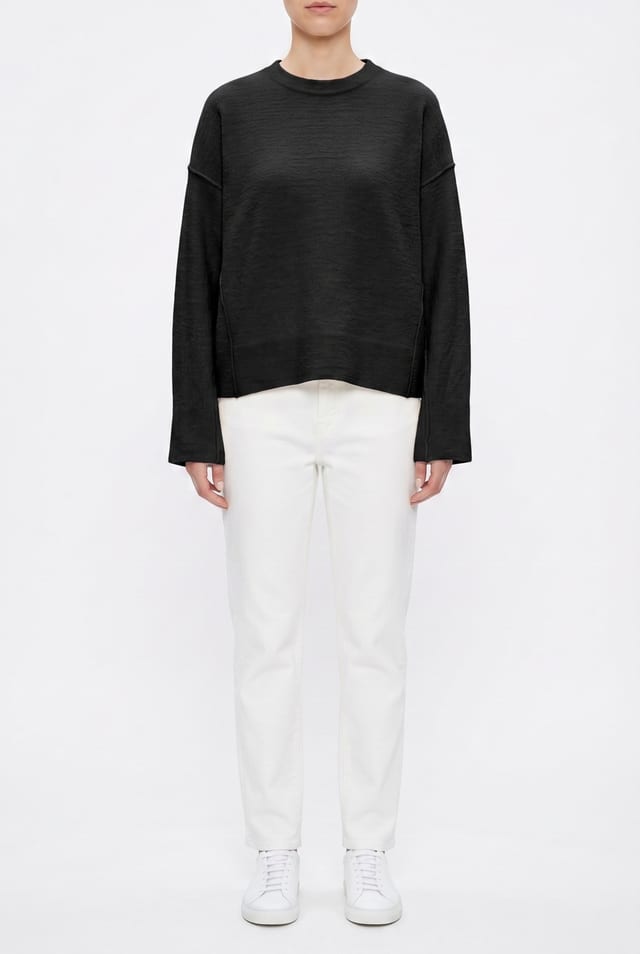 Pullover 6715 - 100% merino wool - 990BLACK - 10260710715
