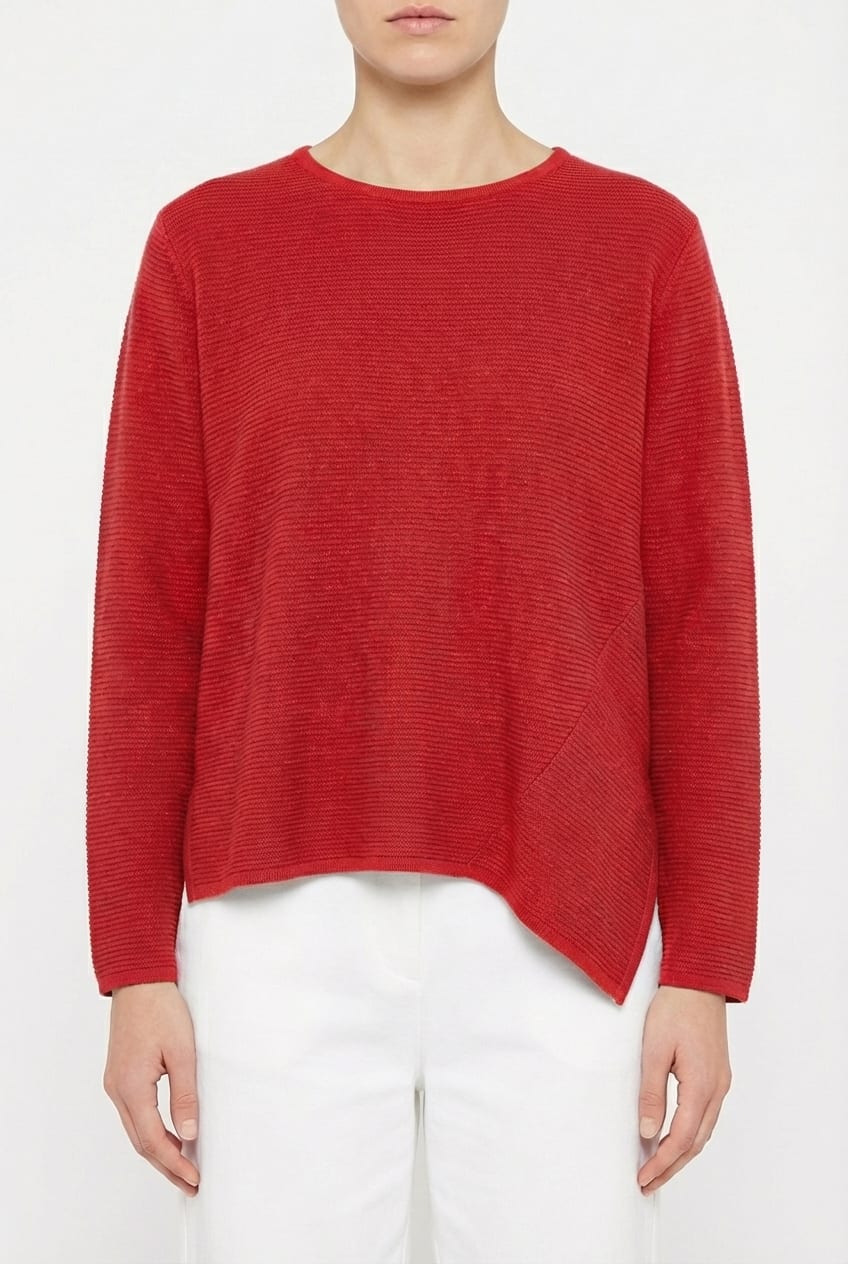 Pullover 6719 - Pure merino wool - 350SCARLET - 10260710719