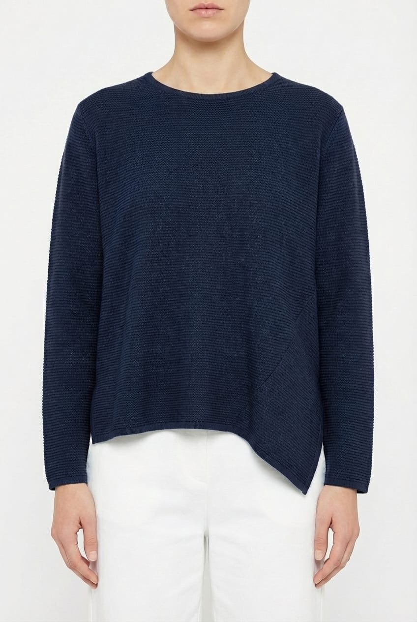 Pullover 6719 - Pure merino wool - 490NAVY - 10260710719