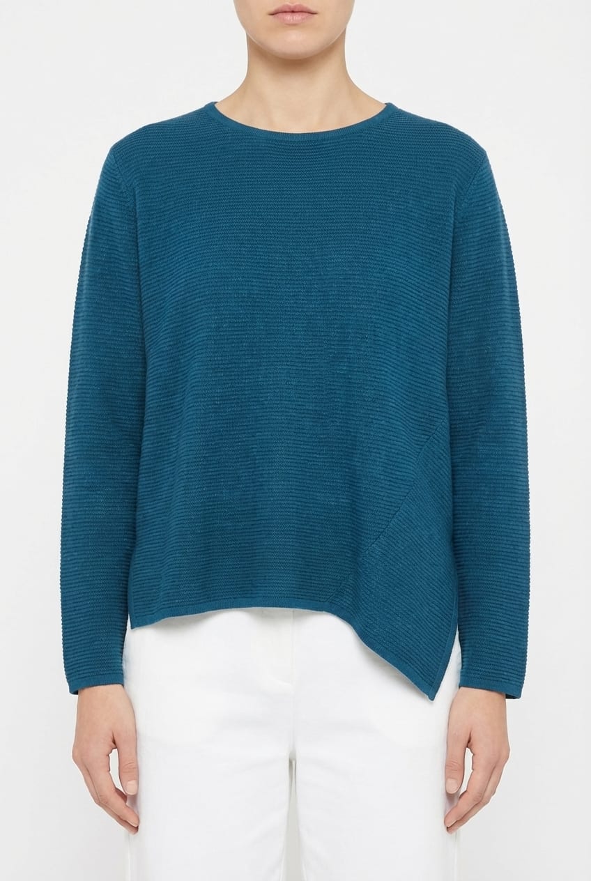 Pullover 6719 - Pure merino wool - 580TEAL - 10260710719