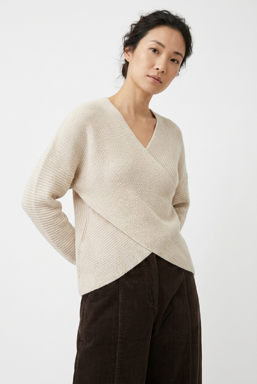 Pullover 6721 Grey Bouclé virgin wool blend