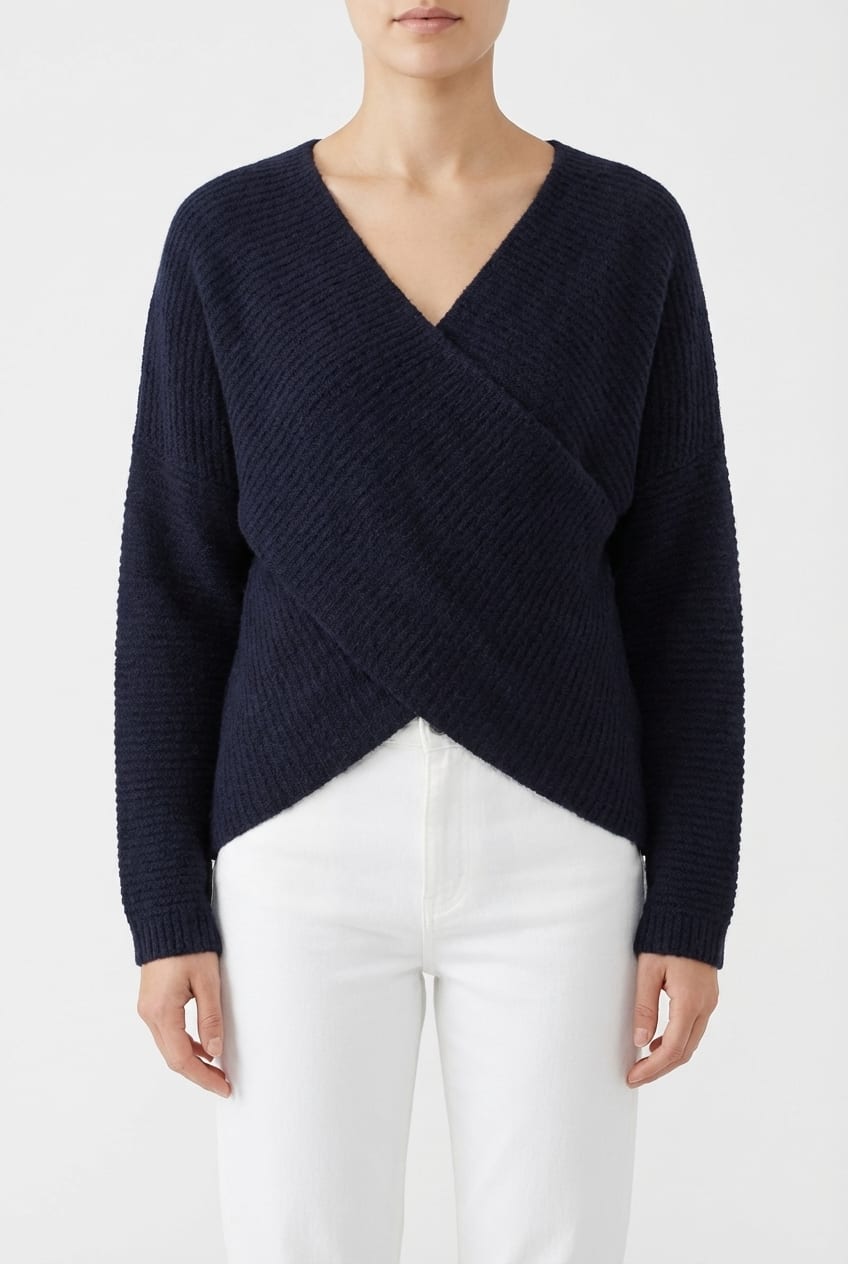 Pullover 6721 - Bouclé virgin wool blend - 490NAVY - 10260710721