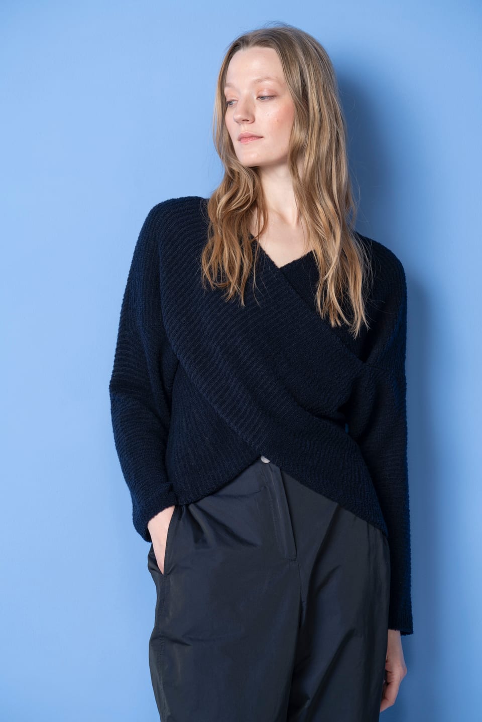 Pullover 6721 - Bouclé virgin wool blend - 490NAVY - 10260710721