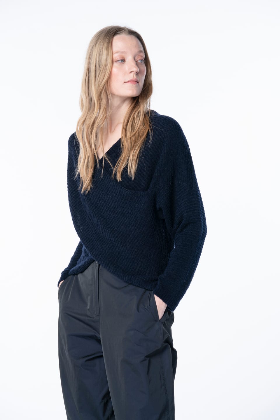 Pullover 6721 - Bouclé virgin wool blend - 490NAVY - 10260710721