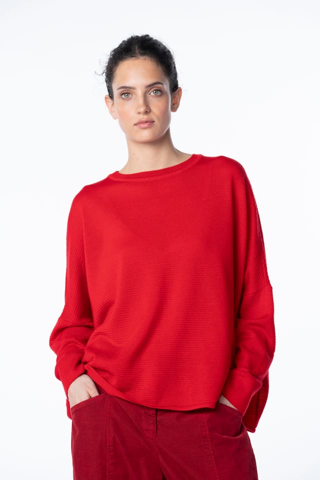 Pullover 6725 - Pure merino wool - 350SCARLET - 10260710725