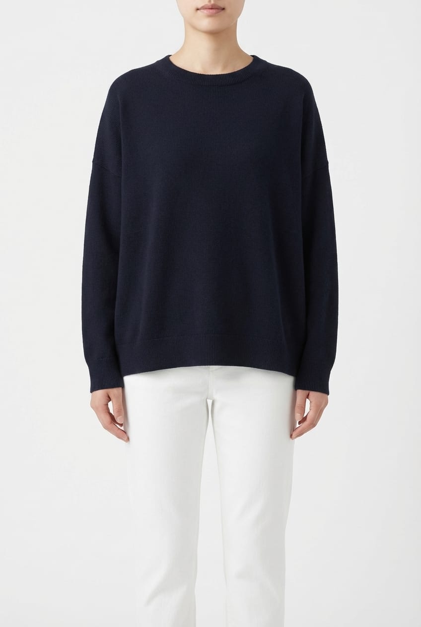 Pullover 6725 - Pure merino wool - 490NAVY - 10260710725