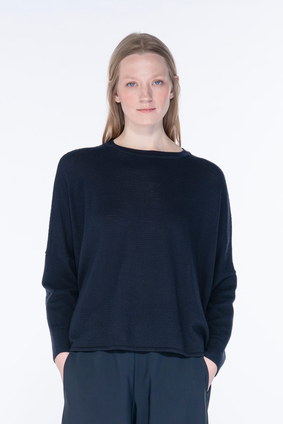 Pullover 6725 - Pure merino wool - 490NAVY - 10260710725