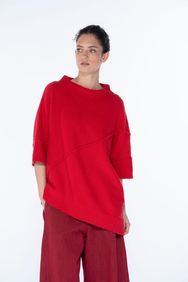 Pullover 6726 - Bouclé cotton blend - 350SCARLET - 10260710726