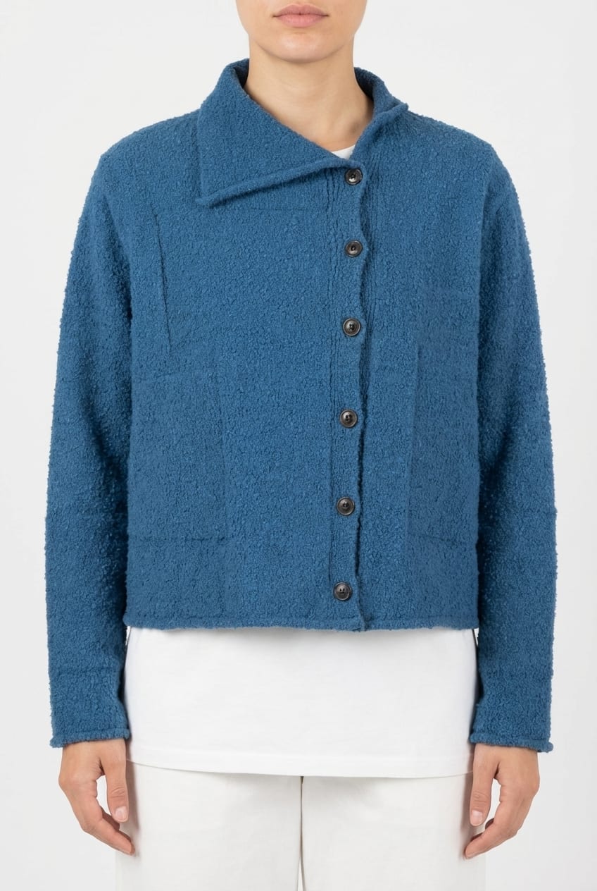 Jacket 6740 - Bouclé cotton blend - 450LAKE - 10260710740