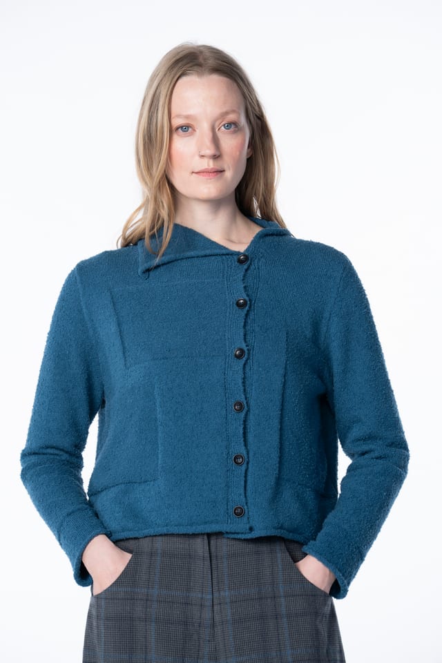 Jacket 6740 - Bouclé cotton blend - 450LAKE - 10260710740