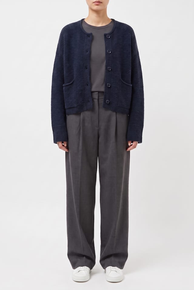 Bunda 6743 - Směs panenské vlny s buklé - 490NAVY - 10260710743
