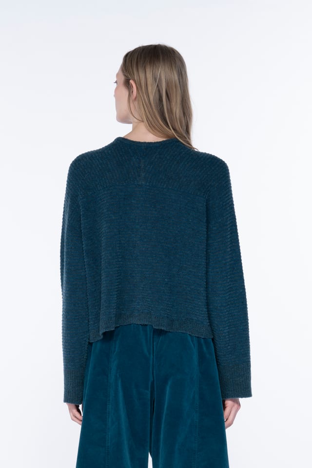 Veste 6743 - mélange de laine vierge bouclé - 580TEAL - 10260710743