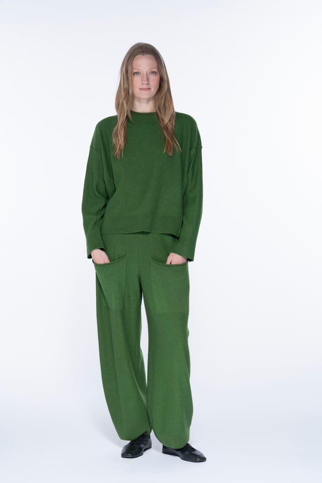 Trousers 6760 - 100% merino wool - 660GREEN - 10260710760