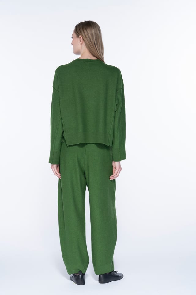 Trousers 6760 - 100% merino wool - 660GREEN - 10260710760