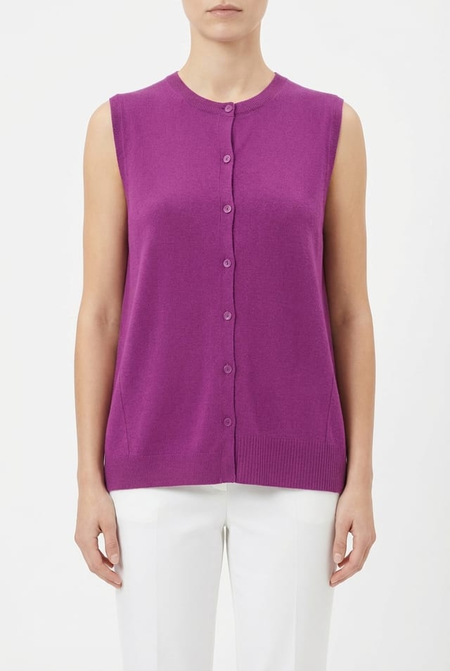 Vest 6781 - Pure merino wool - 370AMETHYST - 10260710781