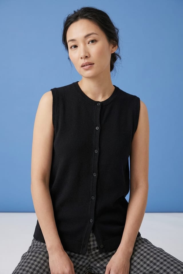 Vest 6781 - Pure merino wool - 990BLACK - 10260710781