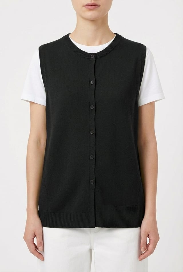 Vest 6781 - Pure merino wool - 990BLACK - 10260710781