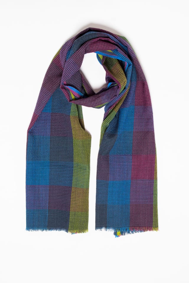 Scarf 6910 - Blend of wool and cotton - 450LAKE - 10260710910