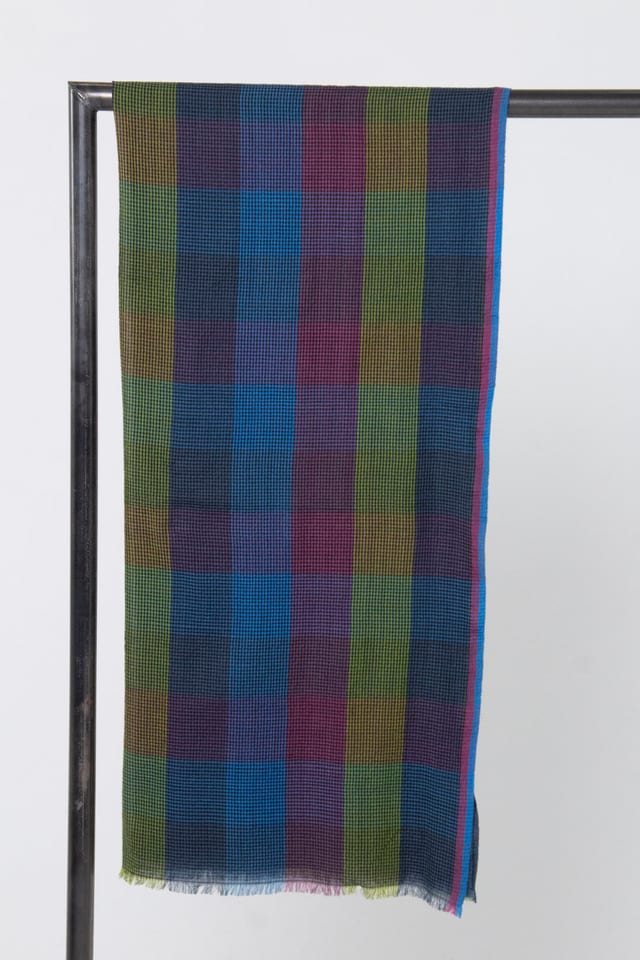 Scarf 6910 - Blend of wool and cotton - 450LAKE - 10260710910