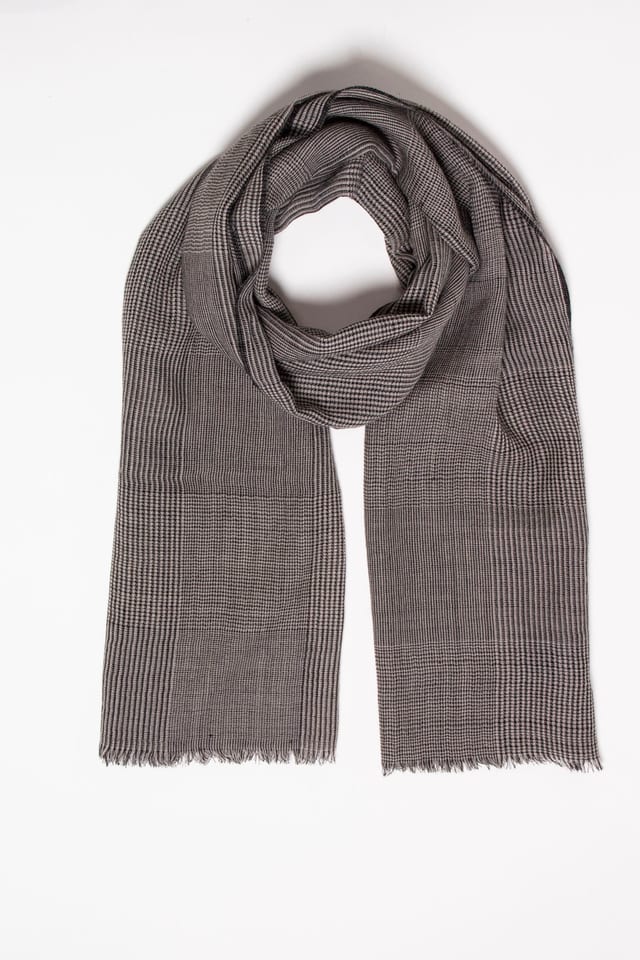 Foulard 6912 - Mélange de laine et de coton - 990BLACK - 10260710912