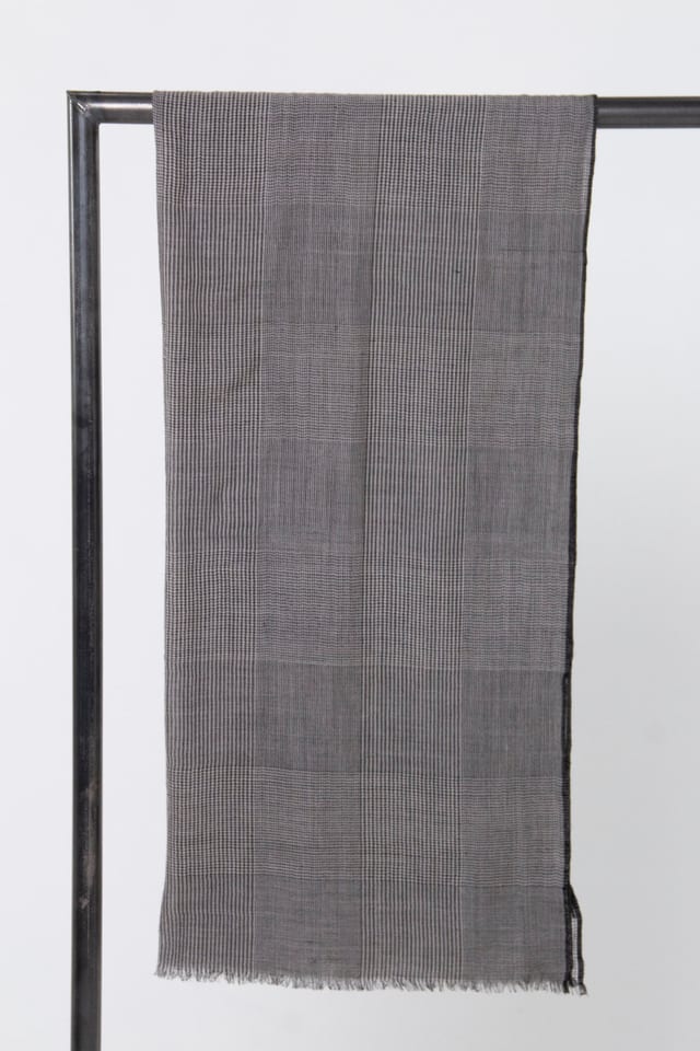Scarf 6912 - Blend of wool and cotton - 990BLACK - 10260710912